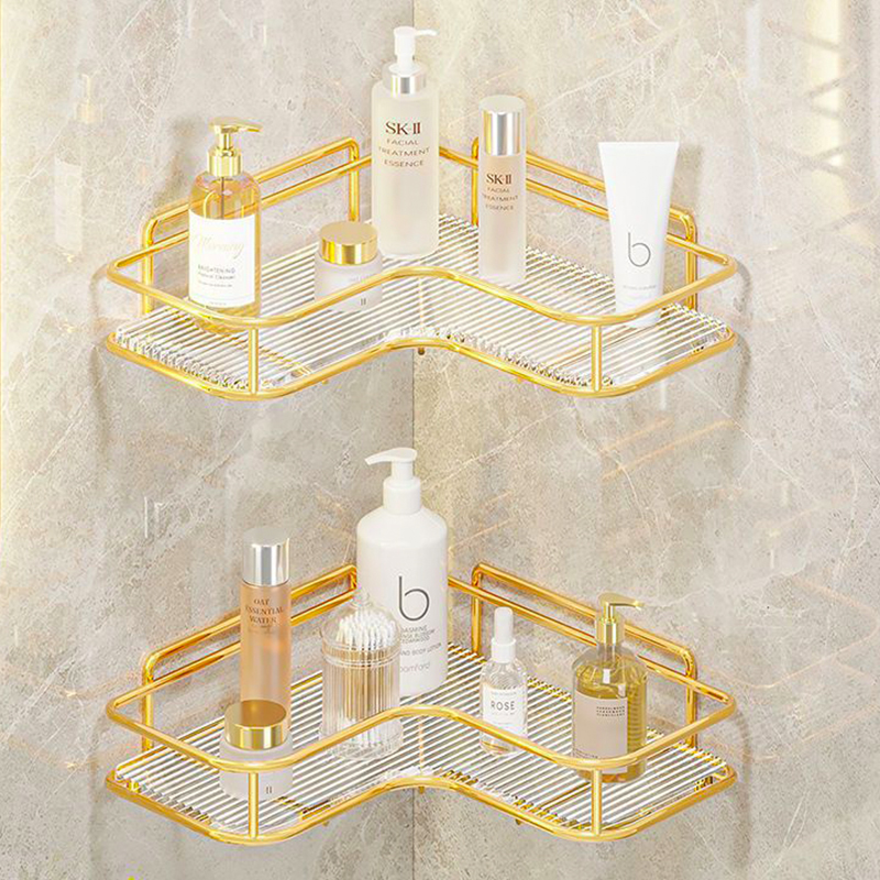 Luxury Skincare Accessories - 드릴링이없는 고급 아크릴 욕실 선반, 샤워