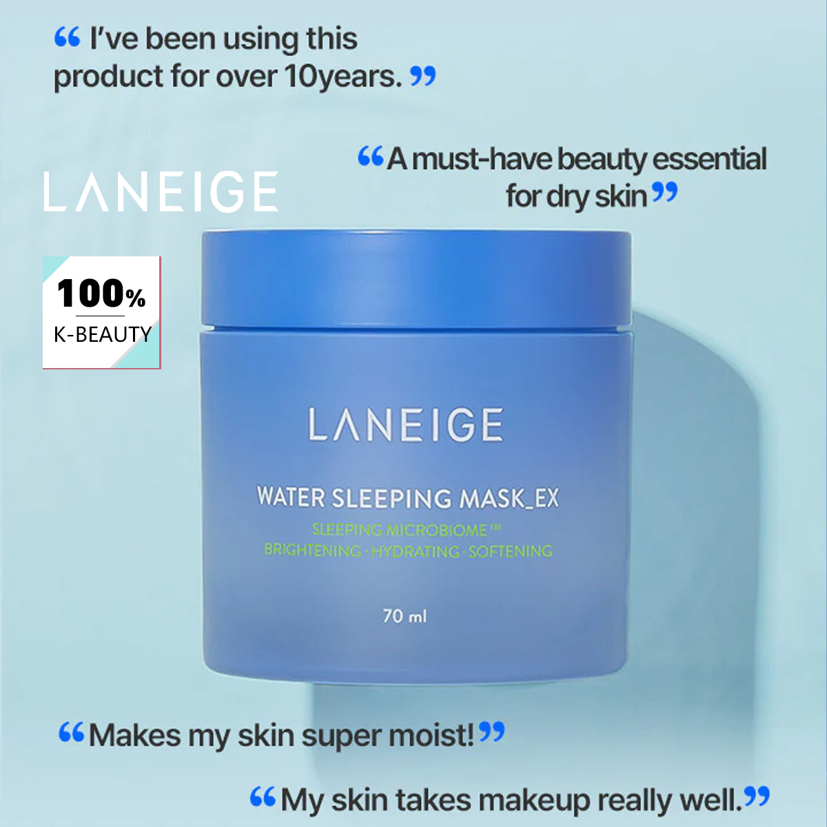 Luxury Skincare Treatments - 라네즈 워터 슬리핑 마스크 70ml, 오버나이트
