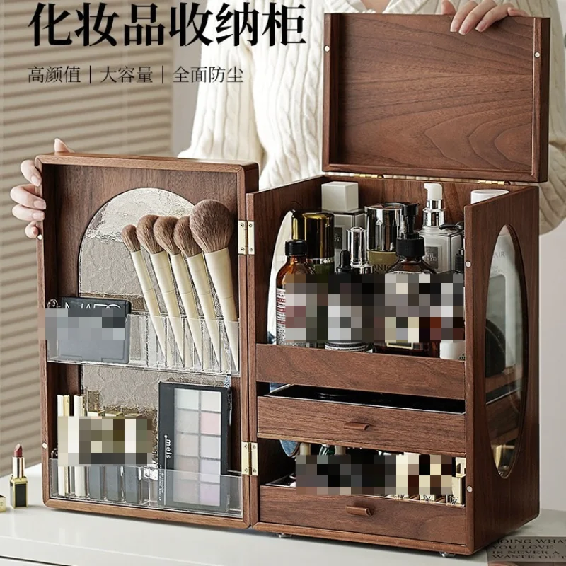 화장품 수납함 나무 데스크탑 고급 방진 대용량 립스틱  - Luxury High End Skincare 리뷰 및 가격