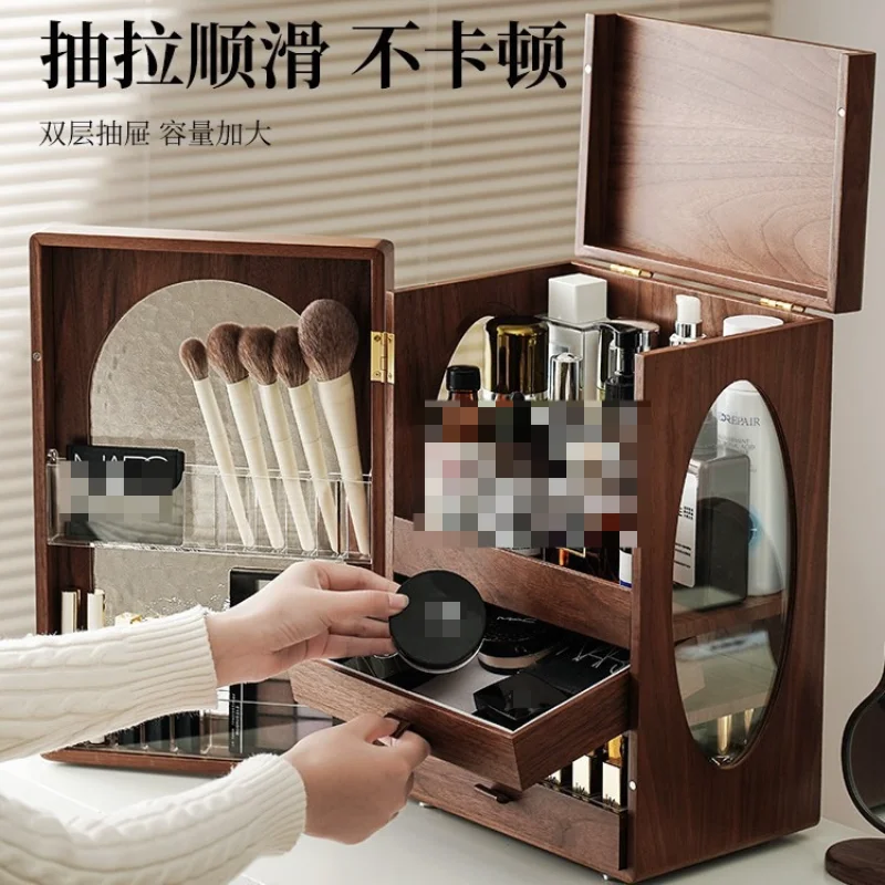 화장품 수납함 나무 데스크탑 고급 방진 대용량 립스틱  - Luxury High End Skincare 리뷰 및 가격
