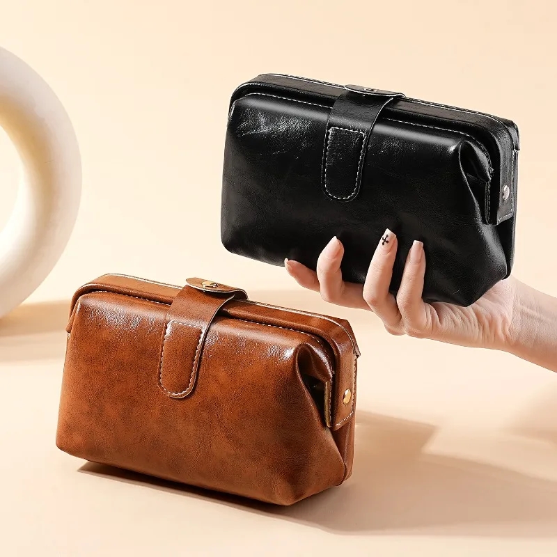 빈티지 PU 가죽 고급 화장품 가방 대용량 메이크업 브 - Luxury Skincare Accessories 리뷰 및 가격